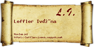 Leffler Ivána névjegykártya